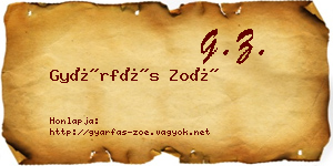 Gyárfás Zoé névjegykártya
